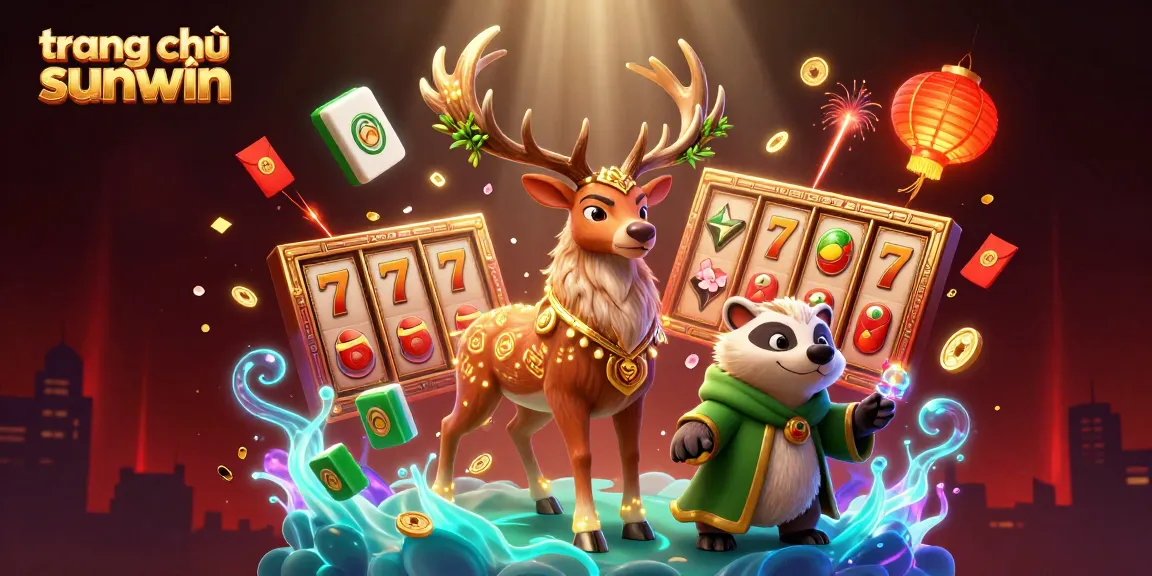 Spin to win at trang chủ sunwin with golden jackpots, glowing characters, and animated casino elements.